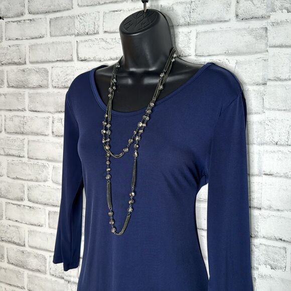 Lexington Avenue Blue Asymmetrical Dress Size Small - Picture 4 of 6